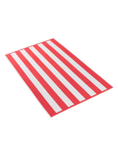 Kassatex Cabana Stripe Beach Towel In Coral Red