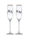 Kate Spade Bridal Party 2-piece Champagne Flute Set In Gold