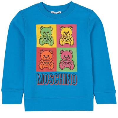 Moschino Kid-teen Kids' Branded Graphic Sweatshirt Brilliant Blue