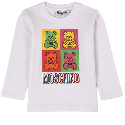 Moschino Kid-teen Branded Graphic T-shirt Optical White