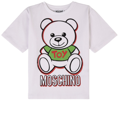 Moschino Kid-teen Maxi Branded Graphic T-shirt Optical White