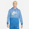 Nike Air Men's Brushed-back Fleece Pullover Hoodie In Dark Marina Blue/heather/university Blue/light Bone