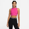 Nike Women's Pro Dri-fit Cropped Shelf-bra Tank Top In Pink
