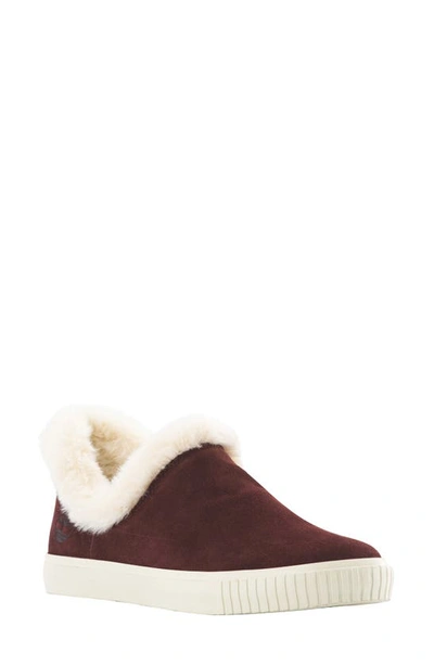 Timberland Skyla Bay Faux Fur Lined Leather Sneaker In Red