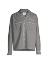 Rhude Striped Brand-embroidered Relaxed-fit Cotton Shirt In Grey Stirpes