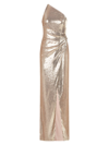 Halston Adriana One-shoulder Sequin Gown In Nocolor