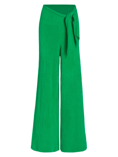 Simon Miller Tasi Furry Tie-waist Trousers In Green