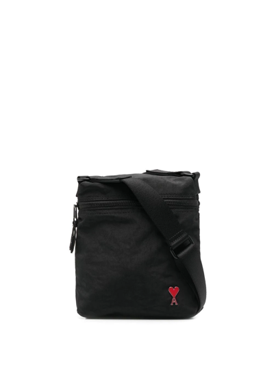Ami Alexandre Mattiussi Logo Messenger Bag In Black