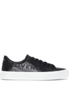 Givenchy Woman City Sport Sneakers In Black Leather In Black And White