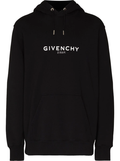 Givenchy Logo-embroidered Classic-fit Cotton-jersey Hoody In Black