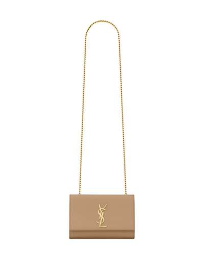 Saint Laurent Kate Leather Shoulder Bag In Brown