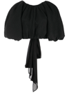 Aje Eugene Off-the-shoulder Cropped Linen-blend Top In Black
