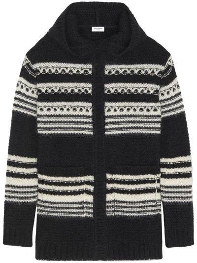 Saint Laurent Men's Baja Cardigan Sweater In Black