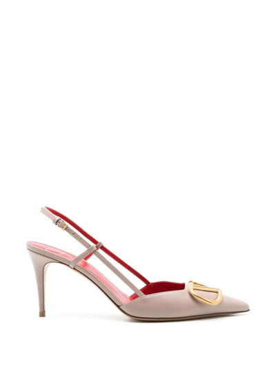 Valentino Garavani Vlogo Signature 80mm Slingback Pumps In Pink