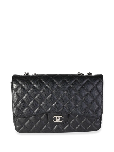 Pre-owned Chanel Classic Flap Jumbo Shoulder Bag In Black