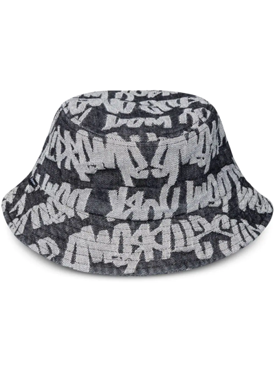 Supreme Fat Tip Jacquard Denim Bucket Hat In Black