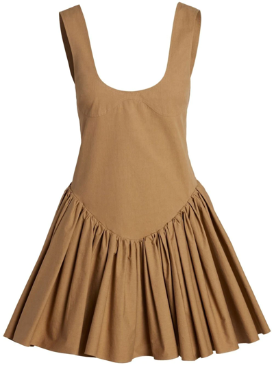 Khaite Esme Scoop Neck Dress In Neutrals | ModeSens