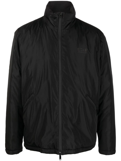 Golden Goose Padded Logo-print Jacket In Nero