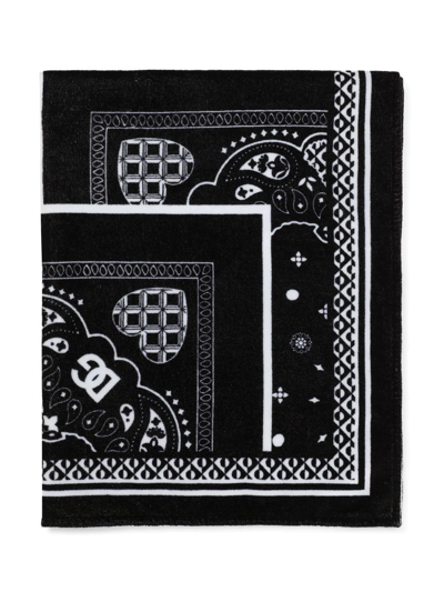 Dolce & Gabbana Bandana-print Cotton Towel In Black