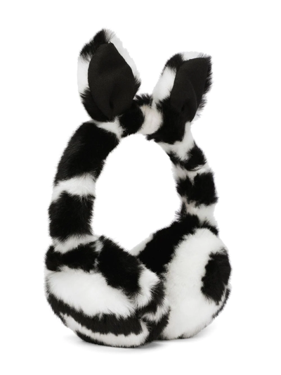 Dolce & Gabbana Babies' Zebra-print Ear Muffs In White