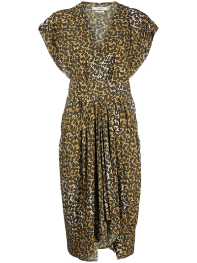 Isabel Marant Étoile Almeya Abstract-print Midi Dress In Multi