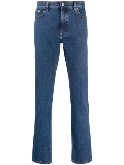 Zegna Roccia Slim-fit Jeans In Blue