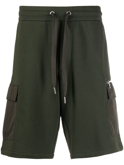 Moncler Logo-patch Track Shorts In Green