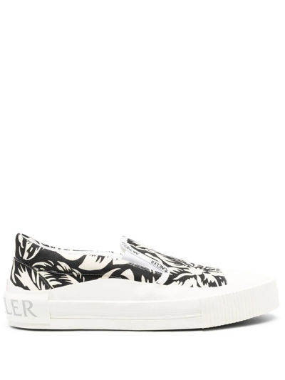 Moncler Logo Slip-on Sneakers In White