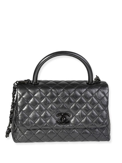 Pre-owned Chanel Medium Coco Two-way Bag In Black