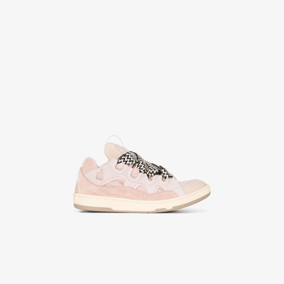 LANVIN CURB LEATHER SNEAKERS - MEN'S - CALFSKIN/RUBBER/ELASTANE/POLYESTERPOLYESTER,FMSKRK11DRA2A2018471513