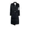 THOM BROWNE NAVY 4-BAR STRIPE PADDED COAT - WOMEN'S - FEATHER DOWN/WOOL,FOD070X0062617720556