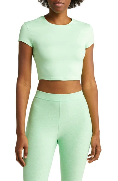 Alo Yoga Adapt Alosoft Short Sleeve Crop Top In Ultramint