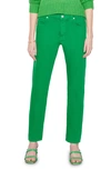 Frame Le Slouch High Waist Straight Leg Jeans In Grass Green