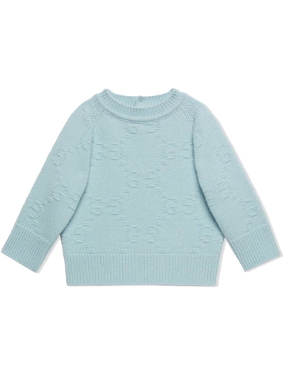 Gucci Babies' Kids Wool Gg Monogram Jumper (3-36 Months) In Blue