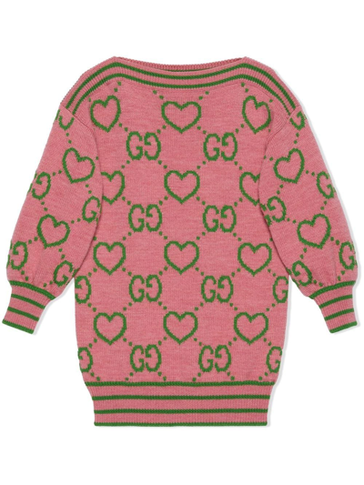 Gucci Kids' Gg Knitted Dress Pink ModeSens
