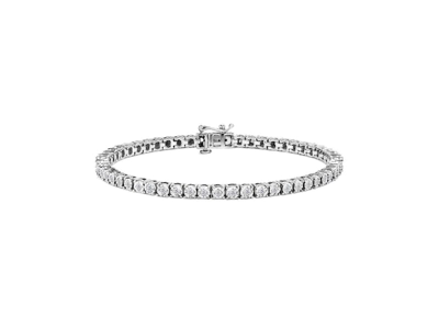 Haus Of Brilliance .925 Sterling Silver 2.0 Cttw Lab Grown Diamond Illusion-set Miracle Plate Tennis