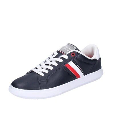 Pre-owned Tommy Hilfiger Herren Schuhe  44 Eu Sneakers Blau Leder Bf677-44