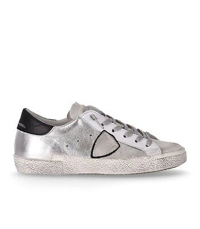 Pre-owned Philippe Model Prsx Weiss Silaber Sneaker Damen