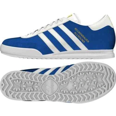 Pre-owned Adidas Originals Beckenbauer Herren Turnschuhe Blau/weiss Herren Uk Grössen