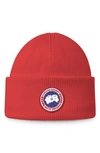 Canada Goose Kids' Arctic Disc Merino Wool Toque Beanie In Red