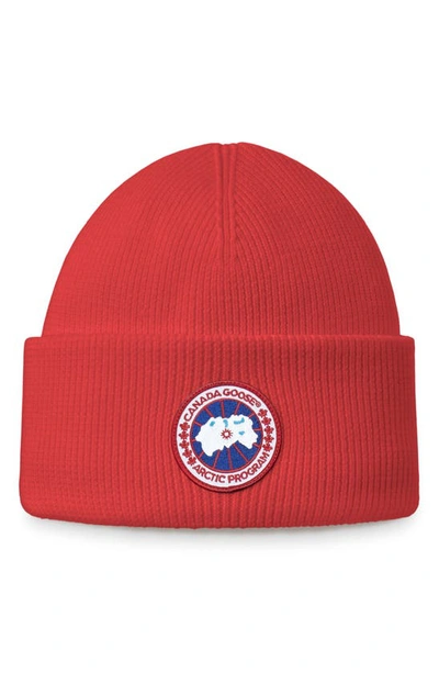 Canada Goose Kids' Arctic Disc Merino Wool Toque Beanie In Red