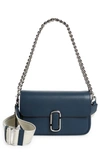 Marc Jacobs Flap Leather Shoulder Bag In Blue Sea