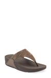 Fitflop Lulu Glitz Toe Post Sandal In Chocolate Metallic