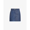 Loewe Anagram Jacquard Cotton Denim Mini Skirt In Indigo Blue