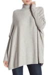 Joseph A Oversized Boxy Turtleneck In Light Heather Grey