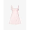 House Of Cb Kara Quilted-stitch Satin Mini Dress In Pink