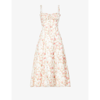 House Of Cb Carmen Sleeveless Cotton-blend Midi Dress In Rose Print