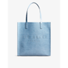 Ted Baker Croccon Faux-leather Shopper Tote Bag In Pl-blue