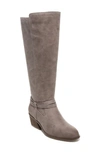 Dr. Scholl's Women's Liberate Wide Calf High Shaft Boots In Taupe Fabric