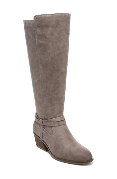 Dr. Scholl's Women's Liberate Wide Calf High Shaft Boots In Taupe Fabric